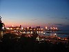 View of the city at dusk