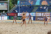 Deutsch: Beachhandball Europameisterschaften 2019 (Beach handball Euro); Tag 6: 7. Juli 2019 – Spiel um Platz Drei, Frauen, Kroatien-Niederlande 0:2 (14:23, 20:22) English: Beach handball Euro; Day 6: 7 July 2019 – Women's Bronze Medal Match – Croatia-Netherlands 0:2 (14:23, 20:22)