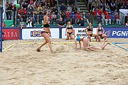 Deutsch: Beachhandball Europameisterschaften 2019 (Beach handball Euro); Tag 6: 7. Juli 2019 – Frauenfinale, Dänemark-Ungarn 2:0 (18:12, 23:22) English: Beach handball Euro; Day 6: 7 July 2019 – Women's Final – Denmark-Hungary 2:0 (18:12, 23:22)