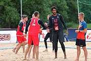 Deutsch: Beachhandball Europameisterschaften 2019 (Beach handball Euro); Tag 3: 4. Juli 2019 – Männer, Hauptrunde Gruppe II, Frankreich-Kroatien 0:2 (16:24, 10:27) English: Beach handball Euro; Day 3: 4 July 2019 – Men Main Round Group II – France-Croatia 0:2 (16:24, 10:27)