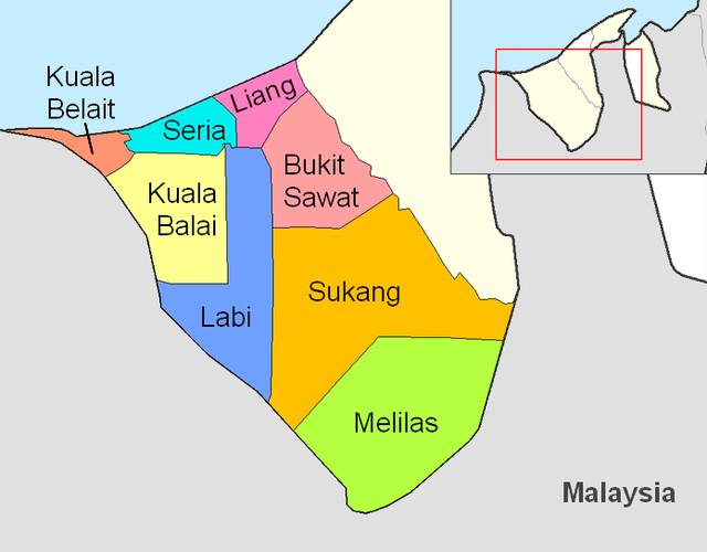 Peta lokasi Mukim Kuala Belait di Distrik Belait