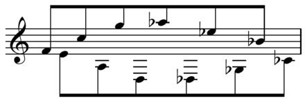 Tone row from Alban Berg's Lyric Suite, movement I