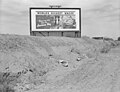 Dorothea Lange. Billboard on U.S. Highway 99 in California. National Advertising Campaign sponsored by the National Association of Manufacturers. March 1937.