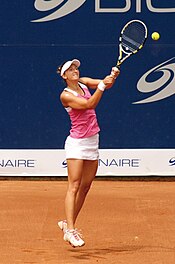 Begu won both the singles and the doubles trophies at Copa Bionaire and at the Romania Open Bionaire cup Irina Camelia (cropped).jpg