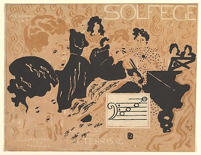 Illustration for a music textbook written by his brother-in-law, composer Claude Terrasse (1893)
