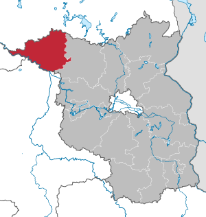 Li position de Subdistrict Prignitz in Brandenburgia