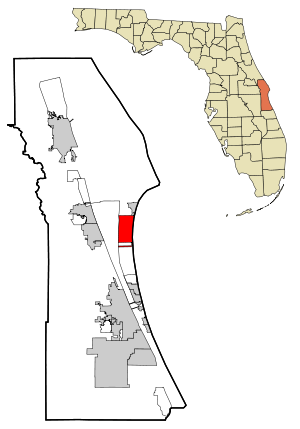 Brevard County Florida Incorporated and Unincorporated areas Cocoa Beach Highlighted.svg