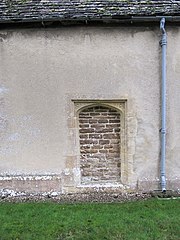Small doorway, now blocked, in a church