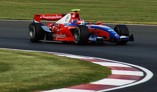 Senna driving for iSport International at the Silverstone round of the 2008 GP2 Series