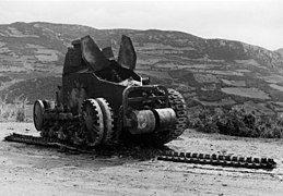 A Yugoslavian M26/27 tank destroyed in the 1941 invasion of Yugoslavia