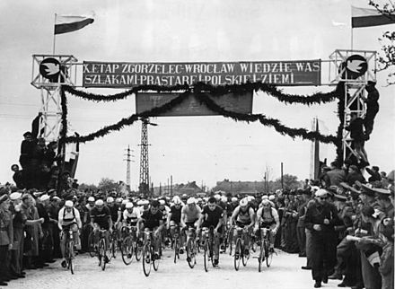 "The 10th stage, Zgorzelec to Wrocław, leads you through primeval Polish lands." Photograph from the June 1955 Peace Race