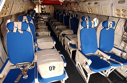 Interior view from the tail of a C-2A Greyhound assigned to Fleet Logistics Support Squadron 40 (VRC-40)