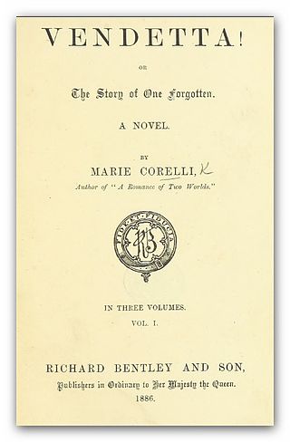 <i>Vendetta!</i> 1886 romance by Marie Corelli