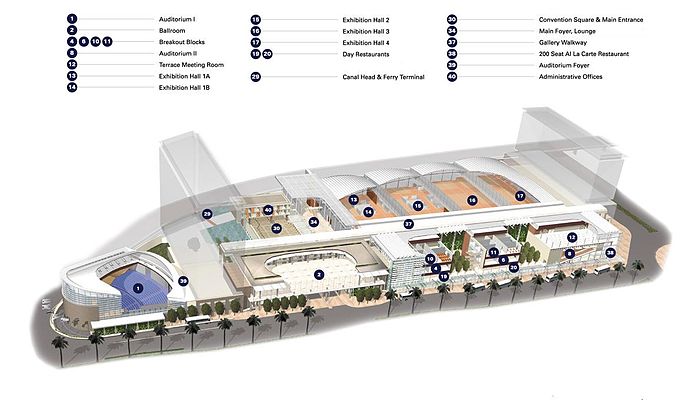 The floor plan for the Cape Town International Convention Centre (CTICC).