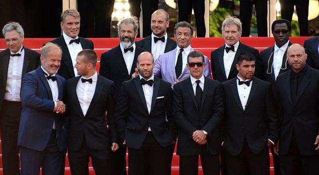 Statham (centre) at the 2014 Cannes Film Festival