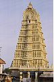 The Gopura (tower) of the Chamundeshwari Temple on the Chamundi Hills. The temple is dedicated to Mysore's patron deity.