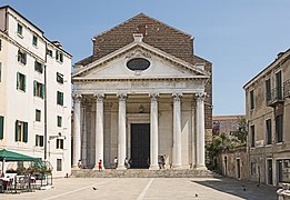 Facade portico of San Nicolò di Tolentino (Venice)