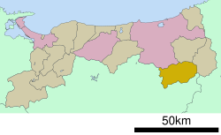 Chizu okulunun Tottori Prefecture şehrindeki konumu