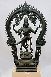 Shiva performing Tandava dance, ca 10th century, Chola period. Chola style Nataraja statue.jpg
