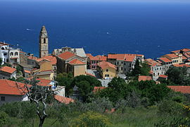 View of Cipressa and the Ligurian Sea