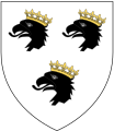 Coat of arms of the Lordship of Hoheneck: Argent, three raven's heads erased sable langued gules crowned or