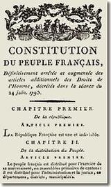 Constitution du Peuple Française du 6 Messidor l'an I (24 June 1793)