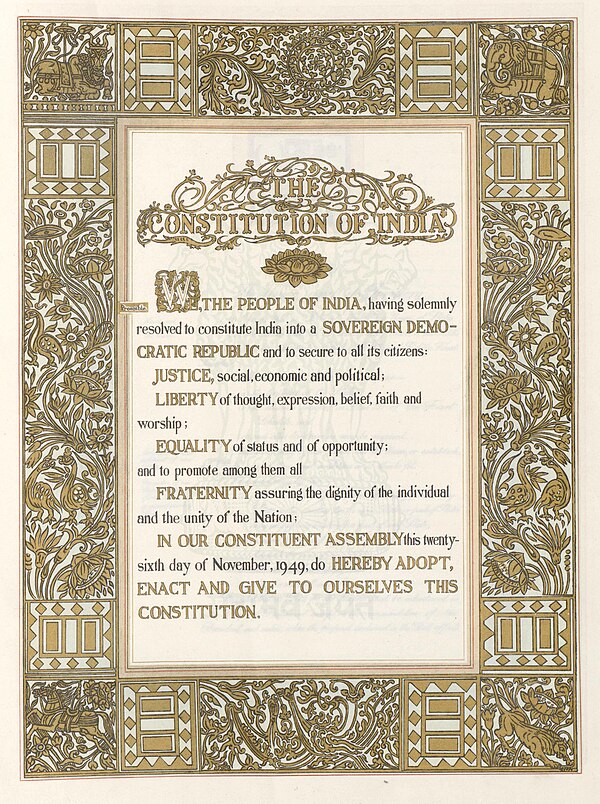 The Constitution of India is the longest written constitution for a country, containing 444 articles, 12 schedules, numerous amendments and 117,369 wo