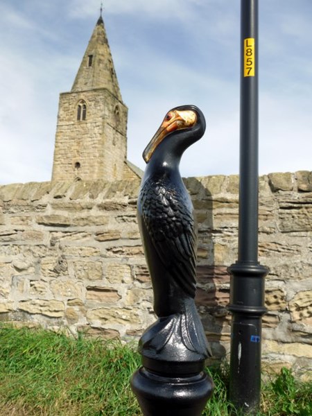 File:Cormorant bollard at Church Point, Newbiggin by the Sea - geograph.org.uk - 1452061.jpg