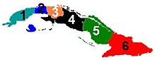 Cuba's provinces, 1879 to 1976 Cuba Map Colors ProvinciasRev wNumbs.jpg