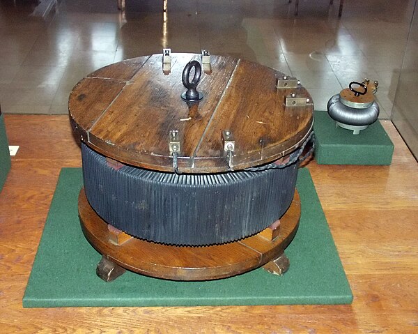 The prototype of the ZBD transformer on display at the Széchenyi István Memorial Exhibition, Nagycenk in Hungary