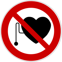 Persons with pacemakers prohibited