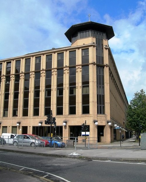 Strathclyde Regional Council's Education Department on the corner of St Vincent Street and North Street