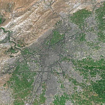Damascus in spring seen from Spot satellite