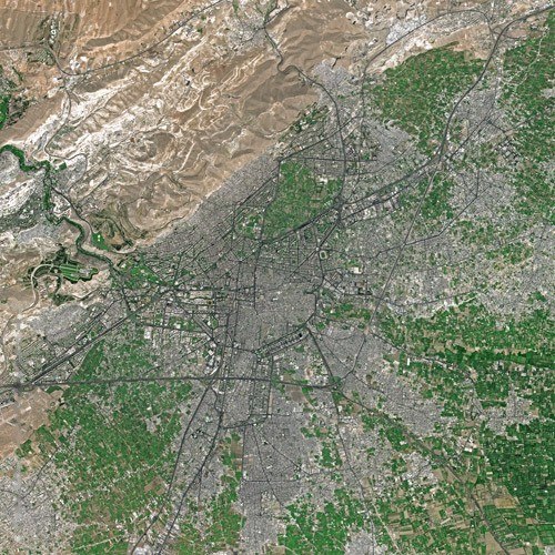 Damascus in spring seen from Spot satellite