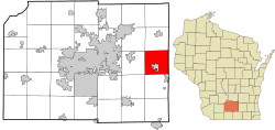 Location in Dane County and the state of Wisconsin.