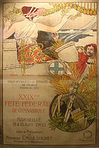 Affiche de Dellepiane XXIXe fête fédérale de la gymnastique.