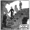 Nedstigning af modernisterne, EJ Pace, Christian Cartoons, 1922.png