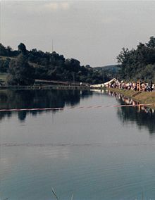 Der Dittwarer See (1985), der vom Muckbach mit Wasser gespeist wird