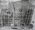 Az Ostende Társaság telephelyének térképe az egykori bengáli Banquibazar, a mai indiai Ichapore városában, 1730 k.