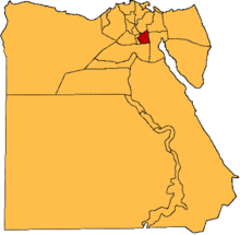 Location of the now defunct Helwan Governorate within Egypt Egypt-Helwan.png
