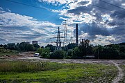 English: Electricity pylons in Minsk near 3rd power plant. Minsk, Belarus Русский: ЛЭП возле ТЭЦ-3. Минск, Беларусь