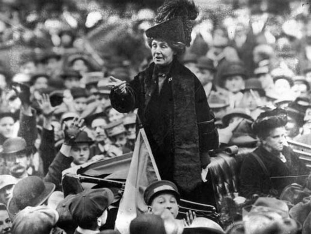 After selling her home, Emmeline Pankhurst, pictured in New York City in 1913, travelled constantly, giving speeches throughout Britain and the United