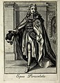 Periscelidis lovag a Hermelinrend sárkányos jelvényével a nyakában, Bonanni 1711