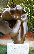 Arp, 1950-57: 'Evocation of a Form: Human, Lunar, Spectral', bronze sculpture (modeled in 1950; cast in 1957; location: Hirshhorn Museum and Sculpture Garden