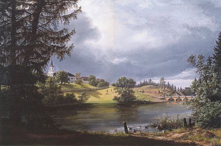 Frogner Manor and Frogner Park painted in 1842 by I.C. Dahl.