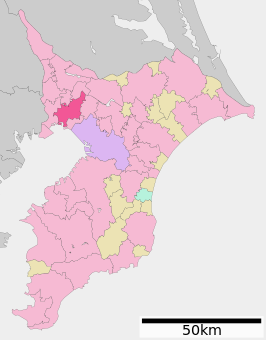 Situering van Funabashi in de prefectuur Chiba