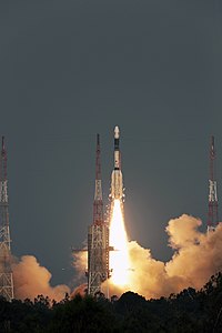 GSLV lifts off carrying GSAT-6A from SDSC