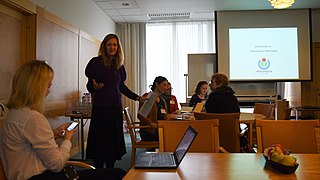 The Swedish ambassador Åsa Webber speaking