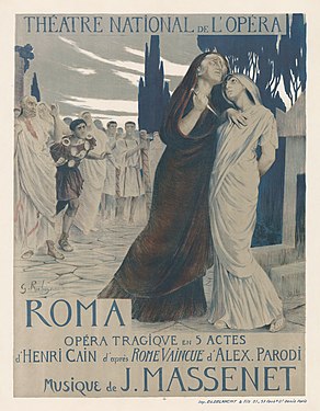 Poster for Jules Massenet's Roma, created by Georges Rochegrosse, restored by Adam Cuerden