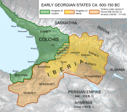 Карта на Иверия и Колхида в древните времена